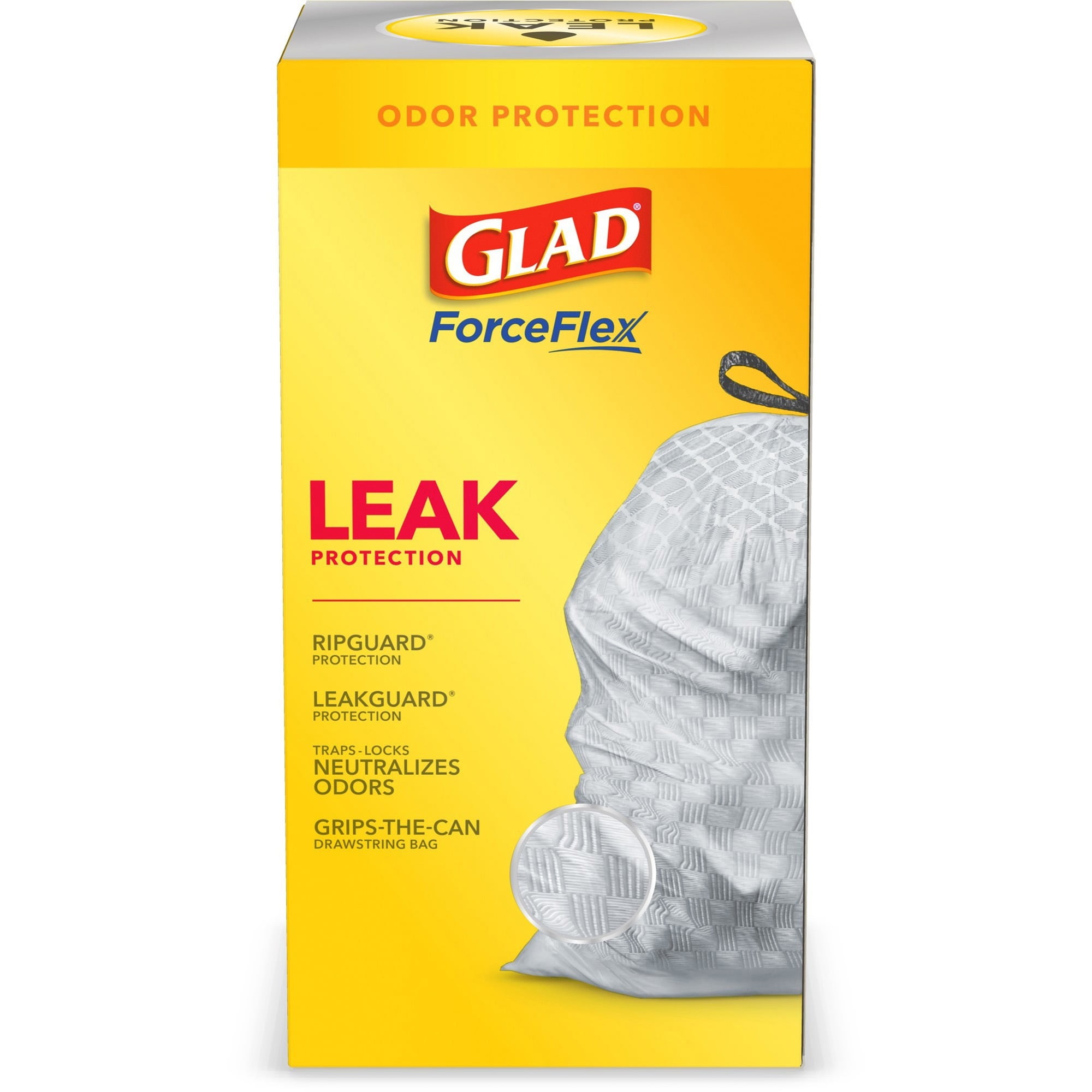 Glad ForceFlexPlus XL X-Large Kitchen Drawstring Trash Bags - 13 gal -  24.02 Width x 24.88 Length - Ply - 34/Box - Kitchen - ICC Business  Products