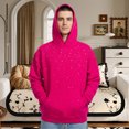 thumbnail image 5 of Ankishi Rhinestone Hoodie Long Sleeve Glitter Hoodie Unisex Couple Matching Pullover for Daily Wear Party Streetwear, 5 of 9