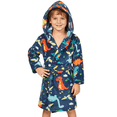 thumbnail image 5 of LYMAYTER Hooded Bathrobe for 2-12Y Kids Toddler Boys Dinosaur Print Robe Soft Flannel Loose Warm Home Robe, 5 of 10