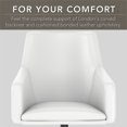 thumbnail image 3 of Bush Cabot Fauteuil Boîte à Dossier Mi-Haut en Similicuir avec Hauteur Réglable, Blanc, 3 of 7