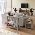 thumbnail image 3 of Pellebant Entryway Table Wood Console Table with Shelves Farmhouse Sofa Table,Grey Wash, 3 of 7