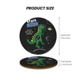 thumbnail image 5 of Xecao Space Dino Cartoon Black for MDF Cork Coaster 4 Pcs,Drink Coasters,Suit for House Warming Gifts New Home ,Coffee Table Decor-Round Shape, 5 of 7