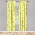 thumbnail image 3 of Ambesonne Lemon Curtains, Fruit Art Painting, Pair of 28"x63", Yellow and White, 3 of 5