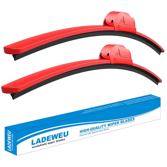 LADEWEU® 22" 22" Front Windshield Wiper Blades Compatible with 1997-2025 Ford F-150 2008-2025 Expedition, All Season Visibility Red Wiper Blades (2 Pack)
