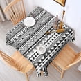thumbnail image 2 of Black Geometric Striped Pattern Square Tablecloth,Waterproof Square Table Cover,Wipeable Spillproof Washable Table Cover for Home Kitchen Party Decor 52"x52"(132x132cm), 2 of 6