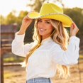 thumbnail image 5 of IAJDKMEK Adult Western Cowboy Hat with Curled Brim, Cowboy Hat with Trim for Outdoor and Party Wear for Men Women, 5 of 5