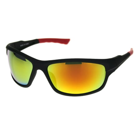SA106 - Mens Classic Rectangular Warp Around Sport Plastic Sunglasses ...