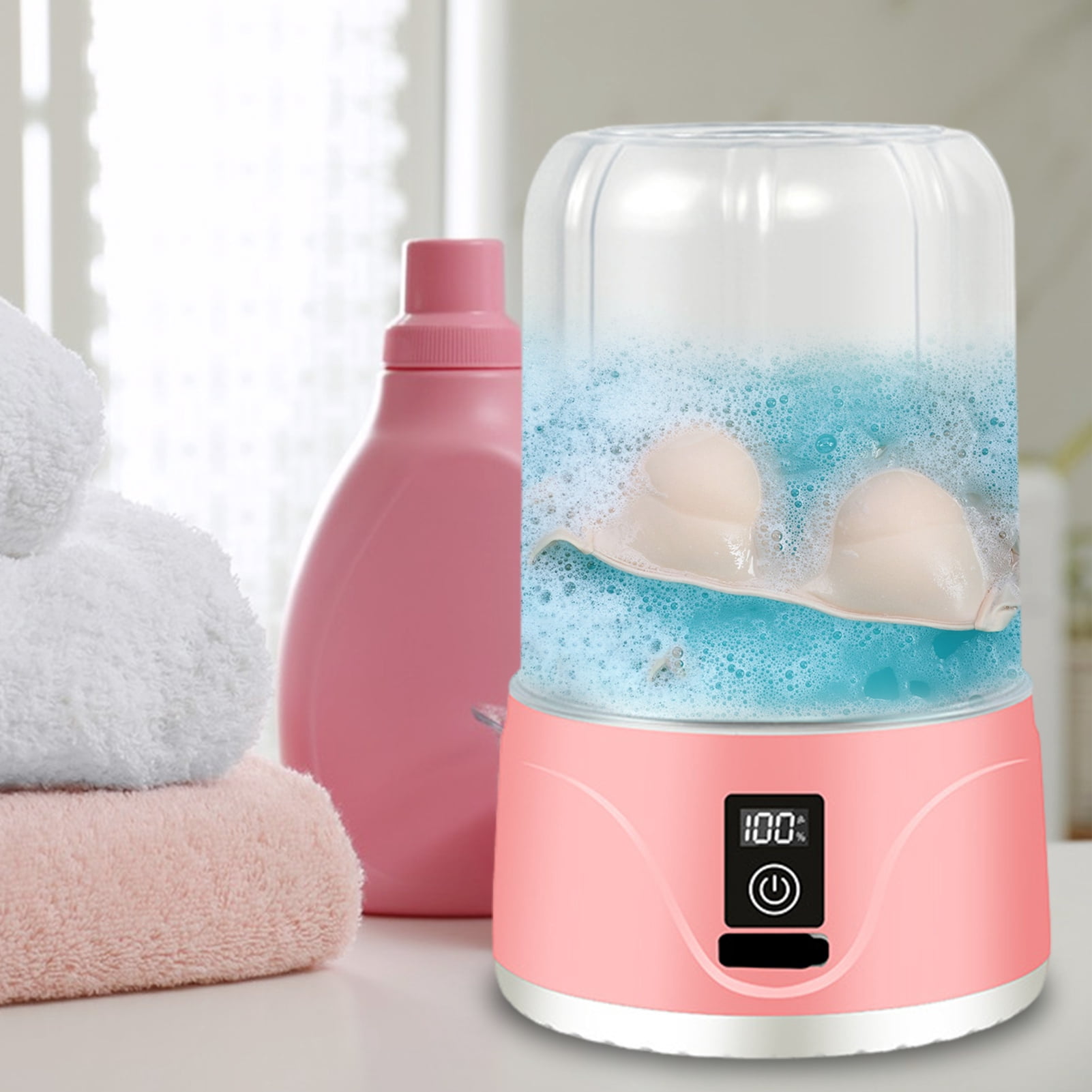 ZenCart Mini Washing Machine 1.1L Capacity Cordless Rechargeable Underwear Baby Clothes Socks Briefs Washer Portable Laundry Washing Device