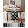 thumbnail image 6 of Morocco Black Burlap Cotton Table Runner 13x72 Inches Long, Ombre Grey White Plaid Lattice Geometric Farmhouse Table Runners, Outdoor Dining Tablecloths Decor for Baby Shower/Party/Wedding, 6 of 6