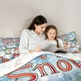 thumbnail image 4 of Manfei Cute Snowman Twin Bedding Sets 7 Pieces for Children, Happy New Year Bedding Comforter Set, Let It Snow Print Sheet Sets, Luxury Bedroom Decor, 4 of 8