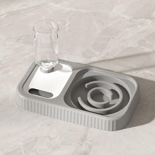 Comedero para mascotas con soporte para tazones antiatragantamiento Tazón de agua para comida de mascota y , Tazón de alimentación para mascotas - GRIS Yinane Bebederos para gatos