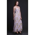thumbnail image 3 of Bimba Black Berry & Yellow Sparrow Bird Printed Women Georgette Smocked Strap Dress-Large, 3 of 7