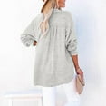 thumbnail image 6 of Breezora Draped V Neck Button Down Shirt Women Oversized Silhouette with French Cuffs for Minimalist Style and Lounge Wear L Size Grey, 6 of 6