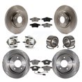 thumbnail image 1 of Transit Auto Front Rear Wheel Hub Bearings Assembly Disc Brake Rotors and Semi-Metallic Pads Kit (10Pc) for Car Mazda 3 - Left Right Side (Driver Passenger) KBB-106686, 1 of 10