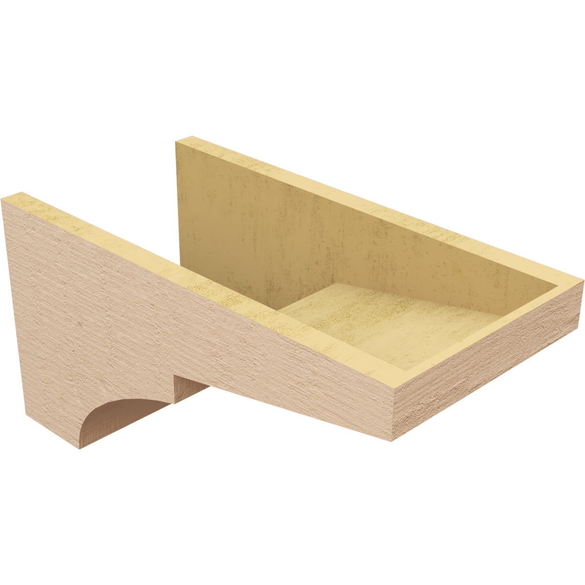 10"W x 20"D x 10"H Wide Monterey Rough Cedar Woodgrain TimberThane Corbel, Primed Tan