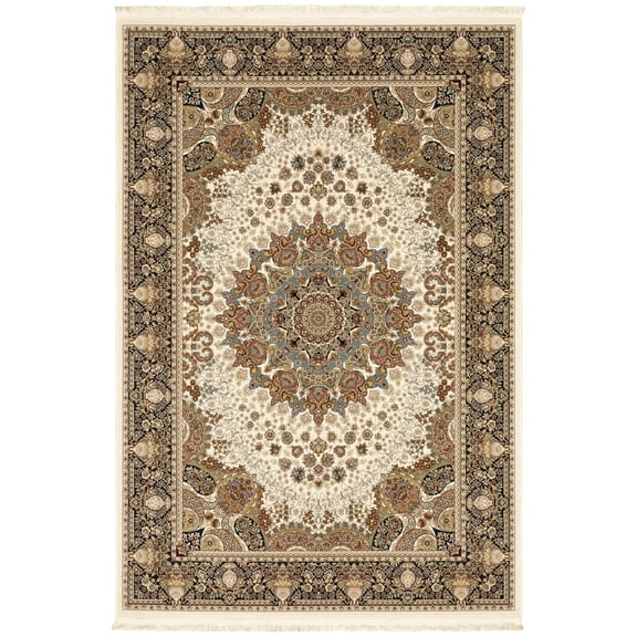 Oriental Weavers Masterpiece Area Rug - 1802W - 9'10" x 12'10" - in Ivory/ Multi - Vintage Inspired, Stain Resistant, Family and Pet Friendly , Family, Dining, Living Room Rug