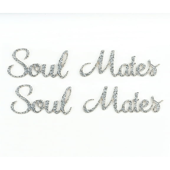 Lillian Rose Soul Mates Wedding Shoe Stickers, silver