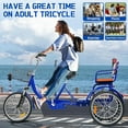 thumbnail image 4 of Linor Adult Tricycle with Rear Seats, 20" 3-Wheel, Front and Rear Baskets, Trike for Seniors, Blue, 4 of 11