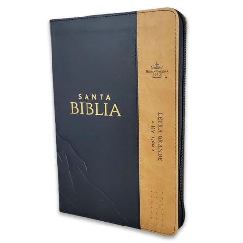 Biblia con Cierre Letra Grande 12 puntos RV1960 negro y cafe con indice