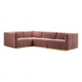 thumbnail image 2 of Conjure Channel Tufted Performance Velvet 4-Piece Sectional-EEI-5847-GLD-BLK, 2 of 5