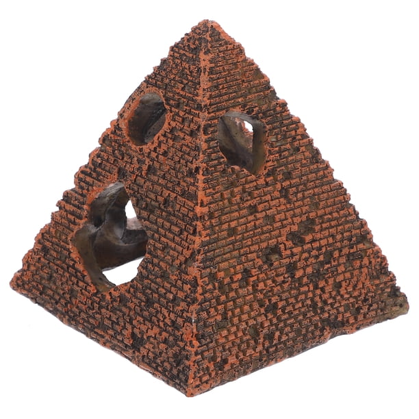 EeaseMX Pirámide artificial de resina para peces, camarones, hábitat para acuarios, accesorios decorativos, suministros para fiestas (talla S)