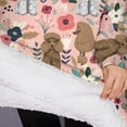 thumbnail image 3 of Oversized Wearable Blanket Hoodie,Poodle Dog and Flower Floral Sherpa Blanket Hoodie with Super Pockets,Super Warm Fuzzy Pullover for Women & Men, 3 of 6