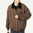 thumbnail image 6 of Maoxin Men's Coats Men's Vintage Motorcycle Corduroy Solid Color Zipper Pocket Long Sleeved Casual Jacket Coffee 2XL, 6 of 6