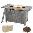 thumbnail image 2 of Costway 43-inch Propane Gas Fire Pit Table Wood-like Metal Fire Table withProtective Cover, 2 of 10