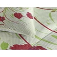 thumbnail image 3 of Ambesonne Flower Quilted Coverlet 3 Pcs, Watercolor Poppy, Queen Size, Green Red, 3 of 4