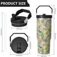 thumbnail image 4 of 30oz Handheld Travel Tumbler with Handle – Double Wall Stainless Steel Insulated Cup, Flip Straw Lid, Leak-Proof & BPA-Free for Hot and Cold Drinks – Durable Coffee & Juice Mug Pink, 4 of 7