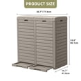 thumbnail image 2 of Uforic 62 Gallon Large Outdoor Dual Compartment Trash Can, Waterproof Resin Garbage Bin with Lid & Drip Tray, Hidden Waste Container for Patio Porch Backyard, Light Brown, 2 of 10
