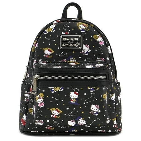 Loungefly Hello Kitty Zodiac Print Womens Double Strap Shoulder Bag Purse One_Size Black