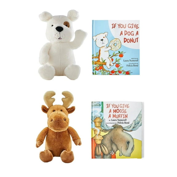 If You Give a Moose a Muffin & Dog a Donut Plush & Plush Set 4pcs Kohls NEW 11”