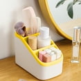 thumbnail image 4 of Hovmgk Desktop Storage Box, Large Capacity Organizer with Multiple Compartments, Space-Saving Cosmetic Box, Multifunctional Sundries Sorting Box for Office, Bedroom & Kitchen, Yellow & Gray, 4 of 6