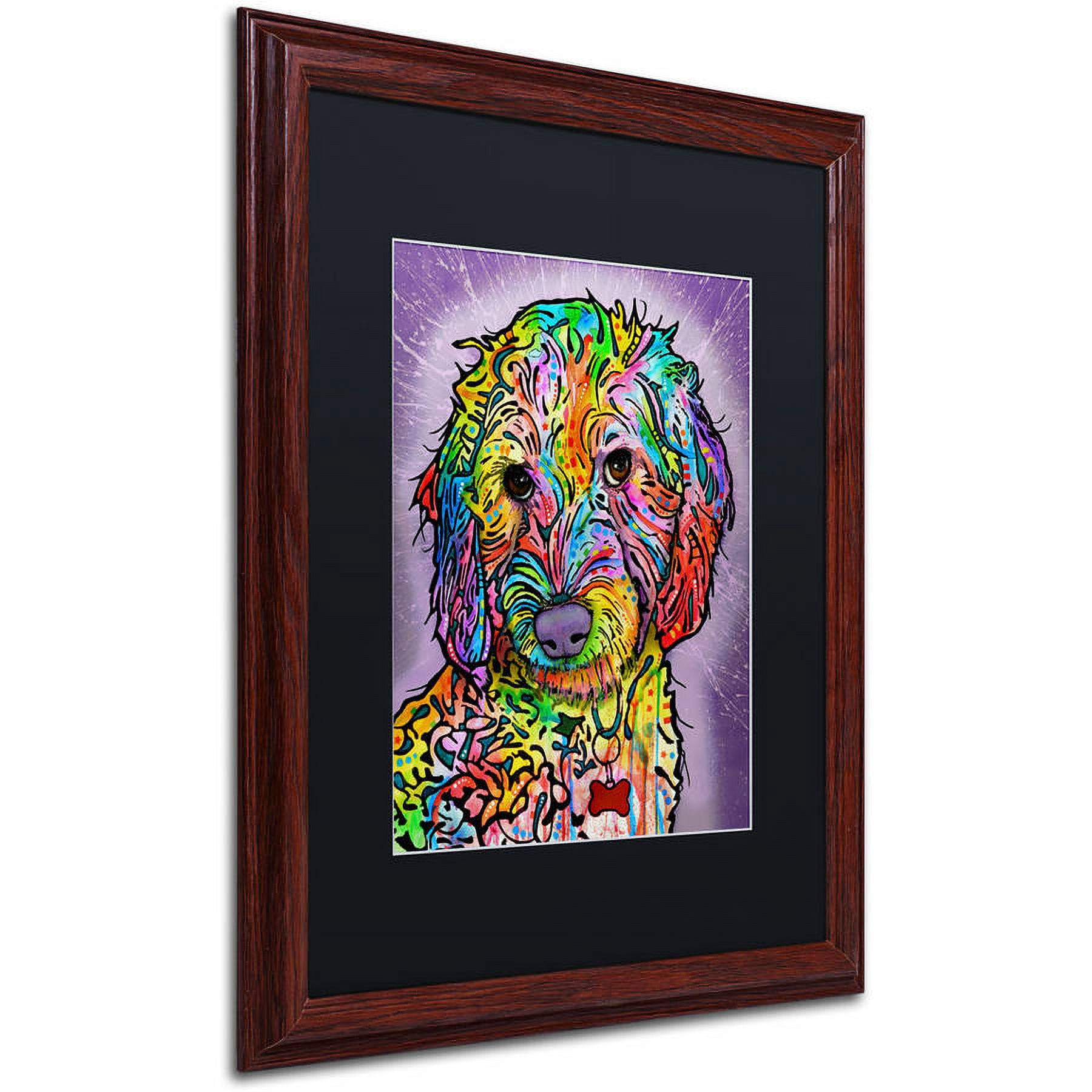 Trademark Fine Art "Sweet Poodle" Canvas Art by Dean Russo, Black Matte, Wood Frame