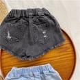 thumbnail image 5 of RUTAYY Toddler Girls Loose Denim Shorts Ripped Soft Elastic Band Jean Trouser Soft Pants, 5 of 8