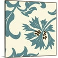 thumbnail image 1 of Great BIG Canvas | "Teal Floral Motif IV" Canvas Wall Art - 16x16, 1 of 2