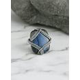 thumbnail image 5 of Sechi Blue Labradorite 925 Sterling Silver Rope Design Cocktail Ring (5.5), 5 of 12