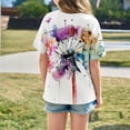thumbnail image 4 of Girls T Shirts Letter Print Short Sleeve Oversized Leisure Crewneck Basic Tops Casual, 4 of 7