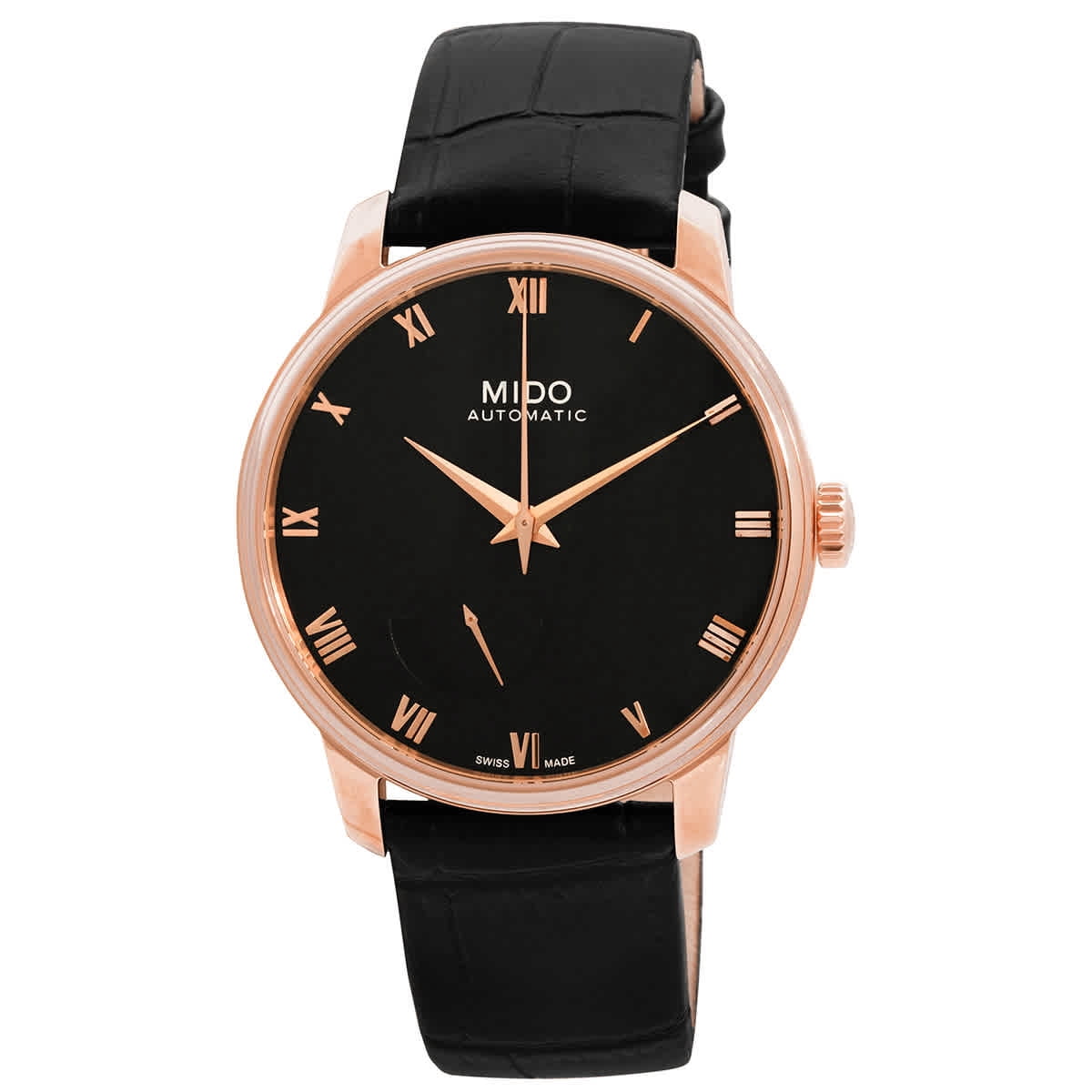 Mido Multifort Automatic Silver Dial Brown Leather Mens Watch