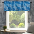thumbnail image 4 of Blue Abstract Dolphin Valances for Windows Curves Ocean Waves Ethnic Style Rod Pocket Curtain Valance Window Treatment Short Curtains for Kitchen Living Room, 42"x12", 4 of 9
