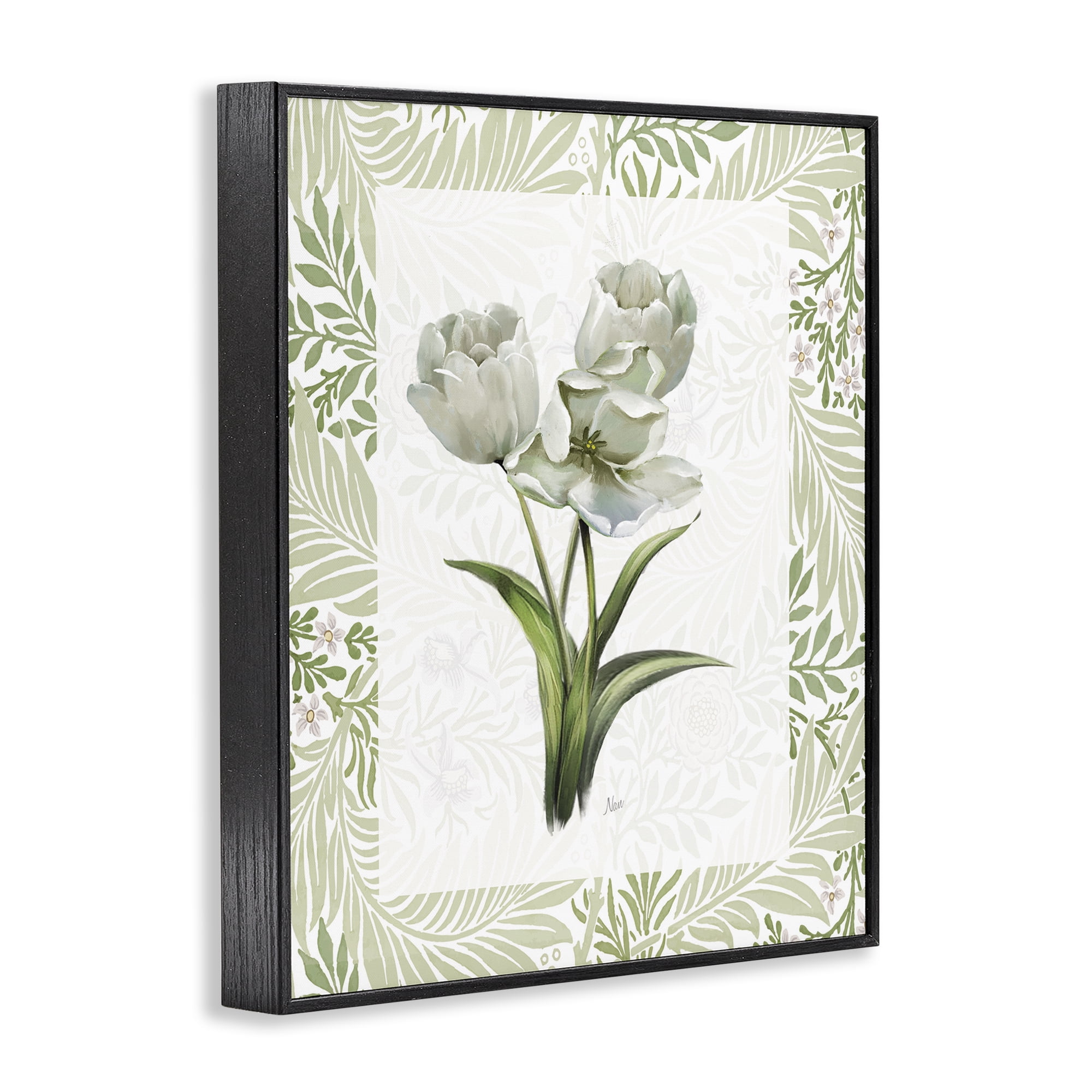 Stupell Industries Fresh Spring Tulip Bouquet Black Framed Giclee Art, design by Nan