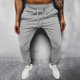 thumbnail image 3 of Pantalones de chándal con cordón para hombre: pantalones informales de cintura media con bolsillos, ajuste elástico de poliéster, ropa para entrenamiento diario, 3 of 4