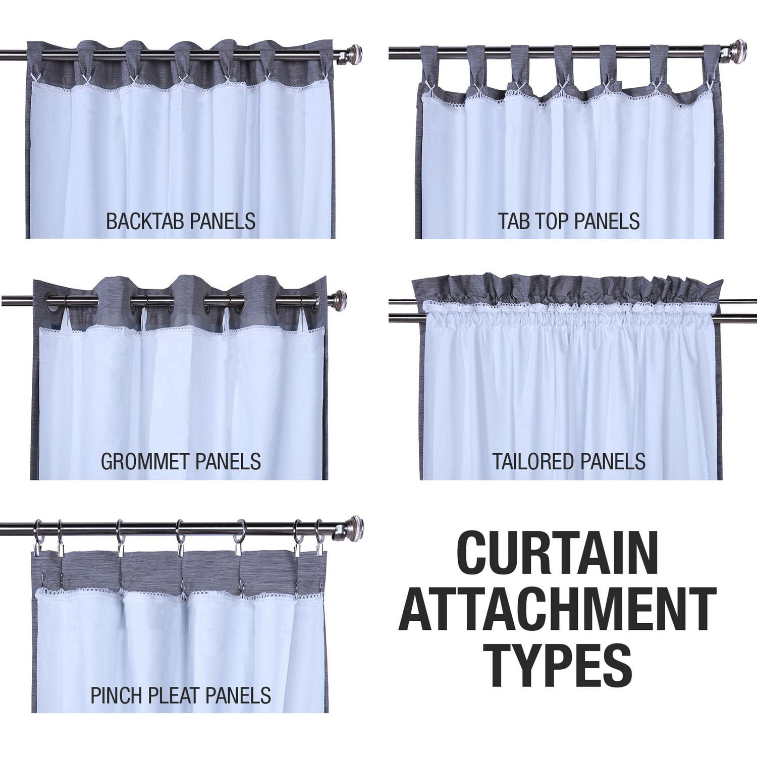 Loft Living Urbain Multi-purpose Total Blackout Multi-Header Single Curtain Liner 45" x 101" in White