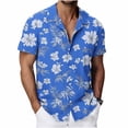 thumbnail image 2 of COSFO Hawaiian Men's Button Down Shirts Short Sleeve Summer Tops Lightweight Beach Collared Loose Fit Shirts for Men, 2 of 8