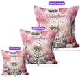 thumbnail image 4 of Hello Valentine’s Day Maine Coon Flower Crown Romantic Pink Floral Pillow Cushion Double Sided Cat Lover Kitten Owner Gifts Throw Pillow - 00031, 4 of 4