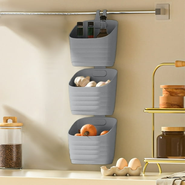 Cesta de almacenamiento multicapa para baño,cesta organizadora de pared para cocina,duradera y que ahorra espacio