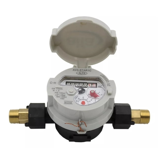 Medidor de Agua Potable Alfa Chorro Único 1/2 Dn 13mm Clase C