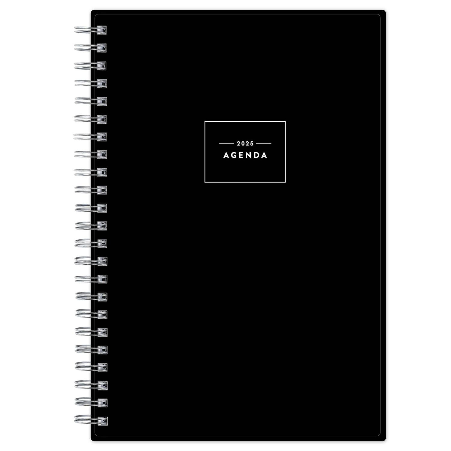 Agenda hebdomadaire/mensuel 2025, 5 po x 8 po, Blue Sky, noir uni