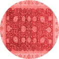 thumbnail image 1 of Ahgly Company Machine Washable Indoor Round Oriental Red Traditional Area Rugs, 7' Round, 1 of 4